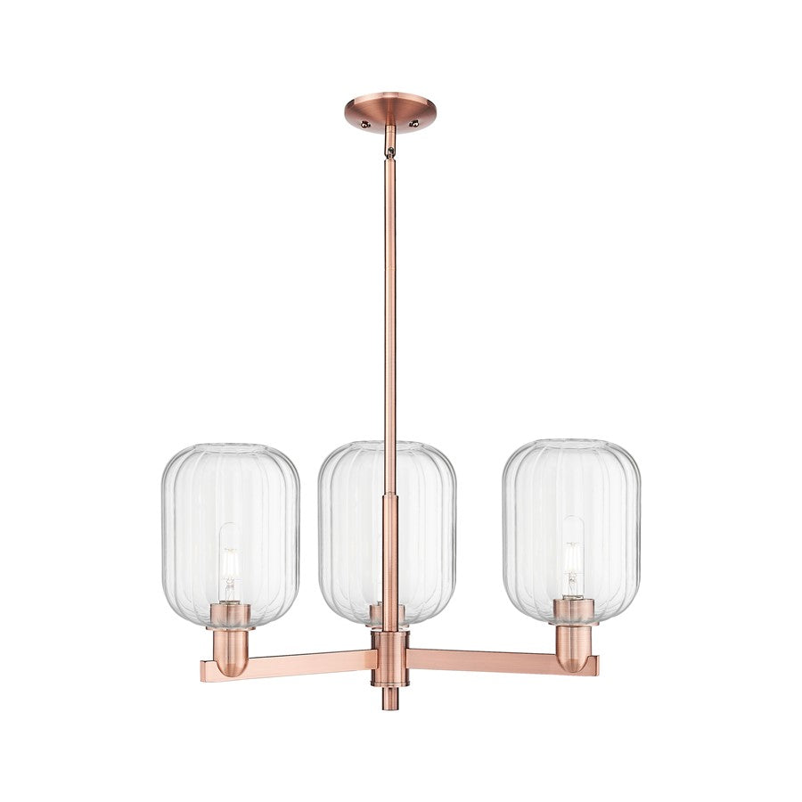 Innovations Preston 3Lt 18" Jar Stem Chandelier, CP/Clear - 716-3CR-AC-G460-7CL