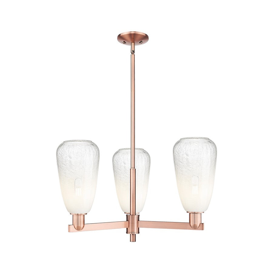 Innovations BH Almond 3Lt 18" Stem Chandelier, CP/OP - 716-3CR-AC-G480-6OP