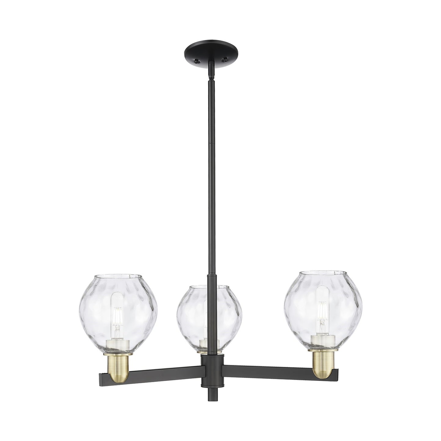 Innovations Waverly 28in 3-Light Pendant | Industrial Black Antique Brass and Clear Glass | Kitchen Island & Dining Room | 27.75 | Model 716-3CR-BAB-G362