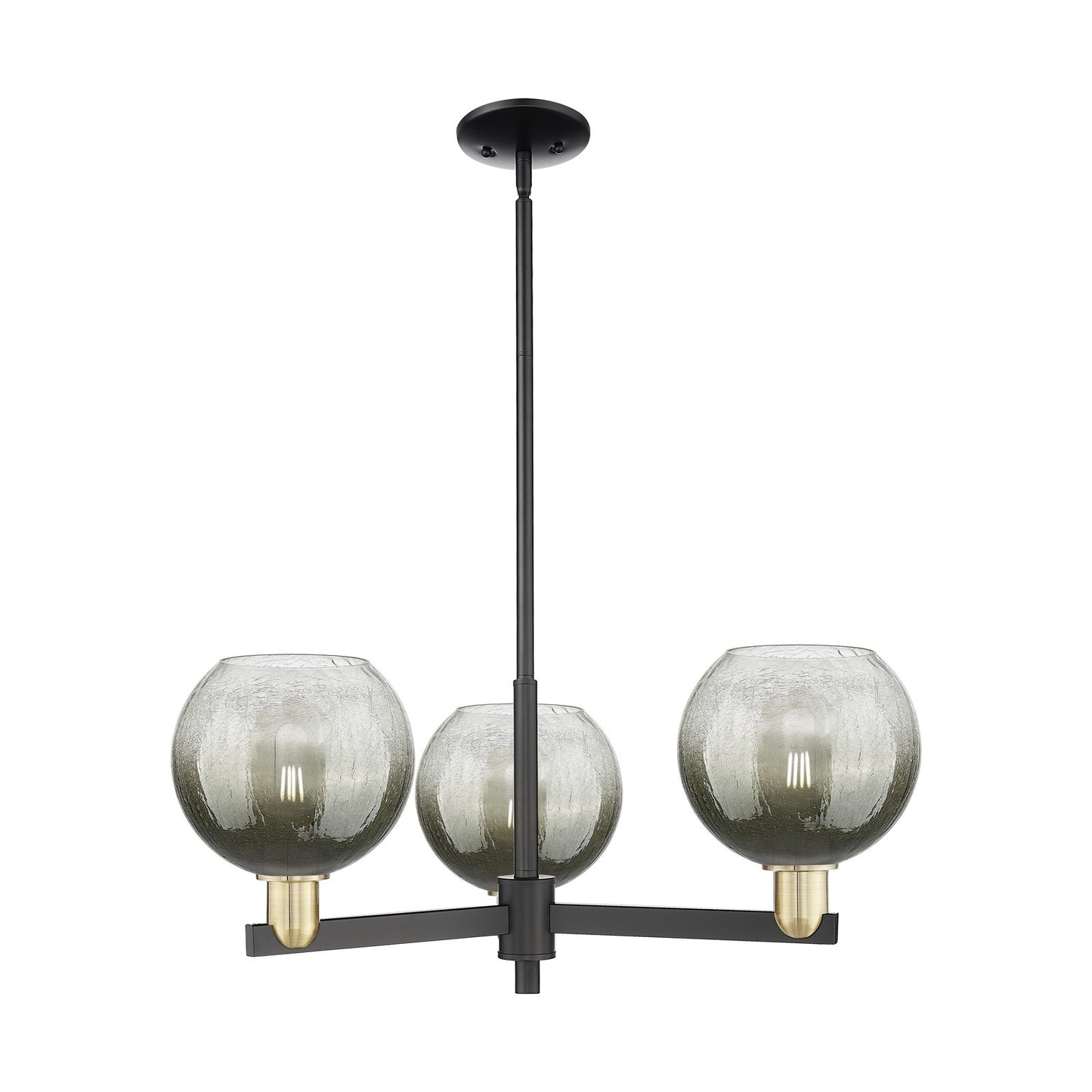 Innovations Brookhaven Globe 30in 3-Light Pendant | Industrial Black Antique Brass and Slate Glass | Kitchen Island & Dining | Model 716-3CR-BAB-G483-8SL