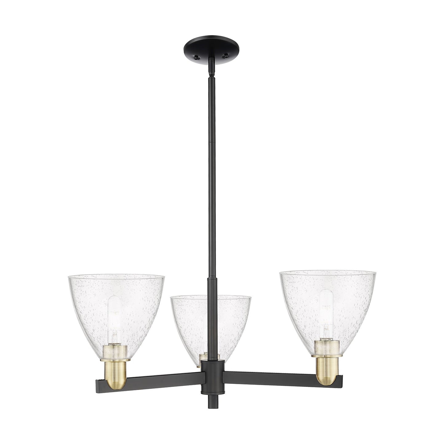 Innovations Bristol 29in 3-Light Pendant | Industrial Black Antique Brass Steel and Seedy Glass Dome Shade | Kitchen Island & | Model 716-3CR-BAB-GBD-754