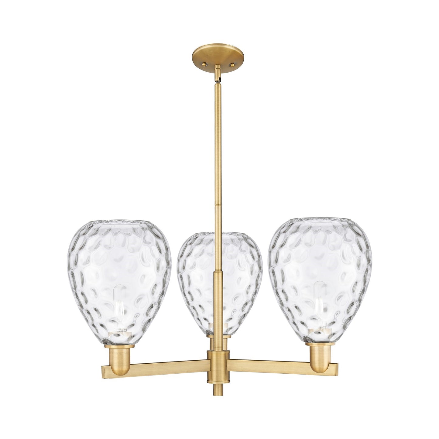 Innovations Waverly 30in 3-Light Pendant | Industrial Brushed Brass Steel and Clear Glass | Kitchen Island & Dining Room | 29.75 x | Model 716-3CR-BB-G372