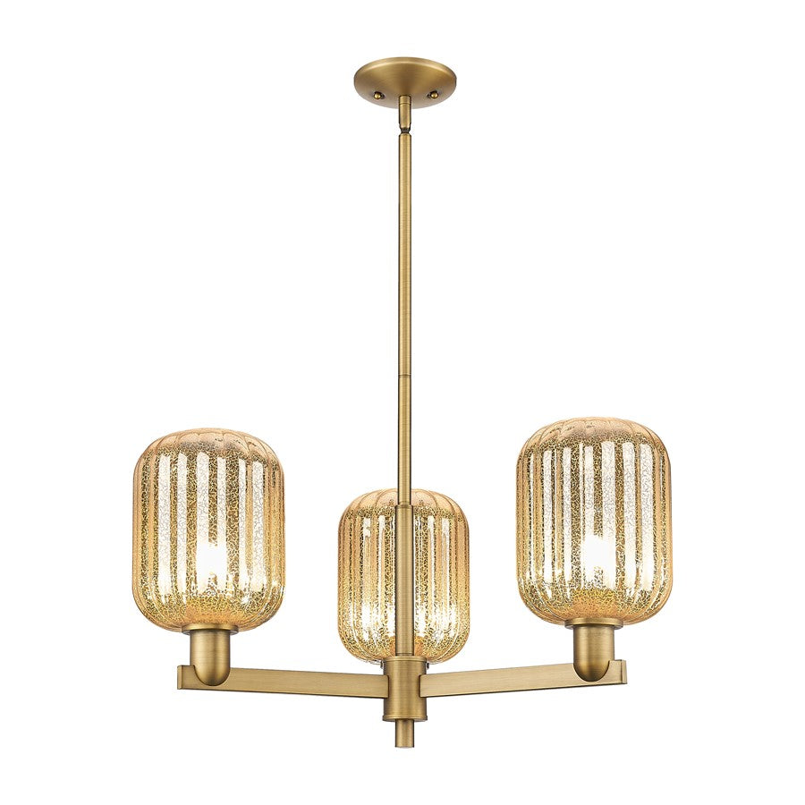 Innovations Preston 3Lt 18" Jar Stem Chandelier, BB/MC - 716-3CR-BB-G460-7ME