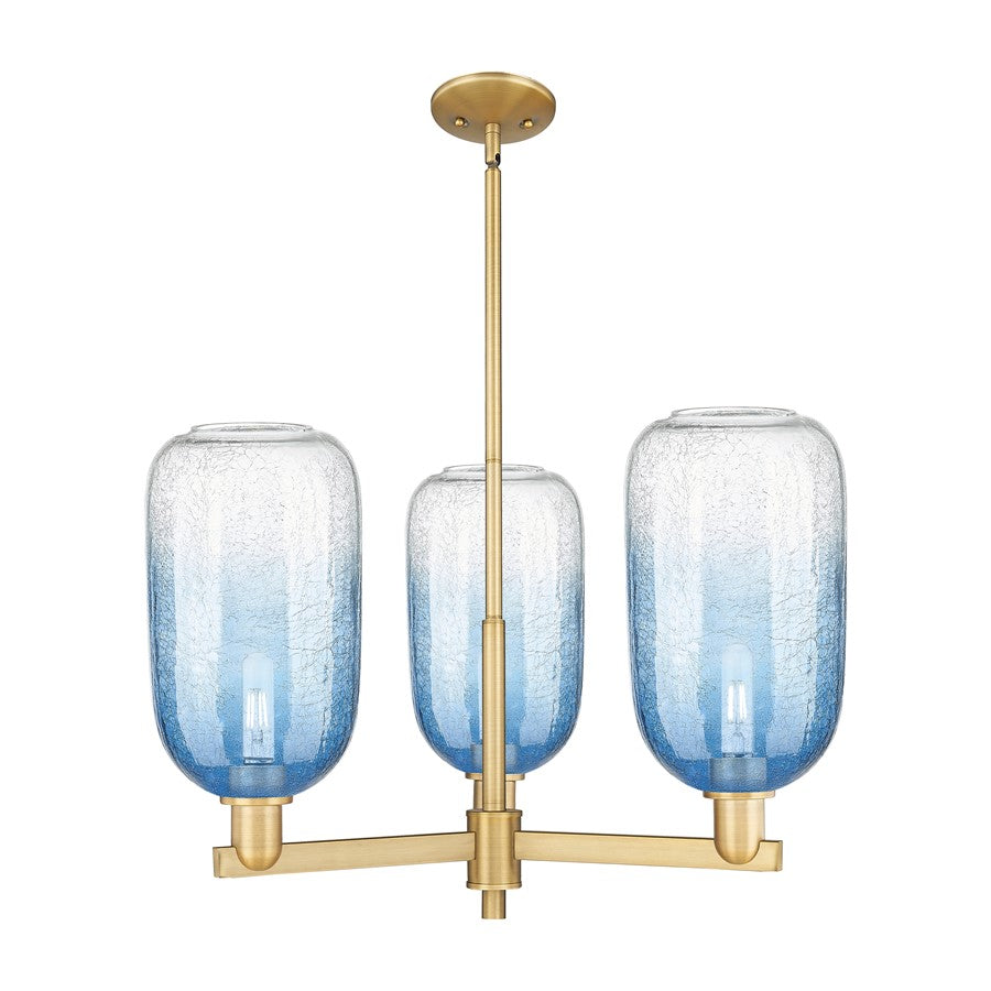 Innovations BH Cloche 3Lt 18" Stem Chandelier, BB/SB - 716-3CR-BB-G482-7SB