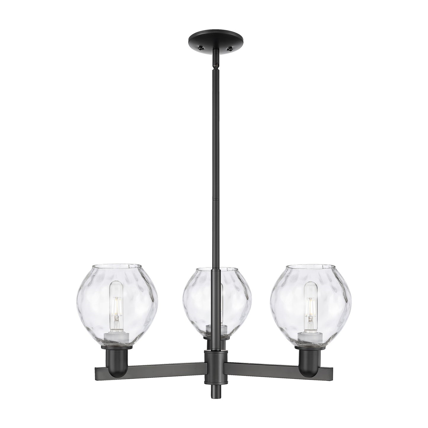 Innovations Waverly 28in 3-Light Pendant | Industrial Matte Black Steel and Clear Glass | Kitchen Island & Dining Room | 27.75 x | Model 716-3CR-BK-G362