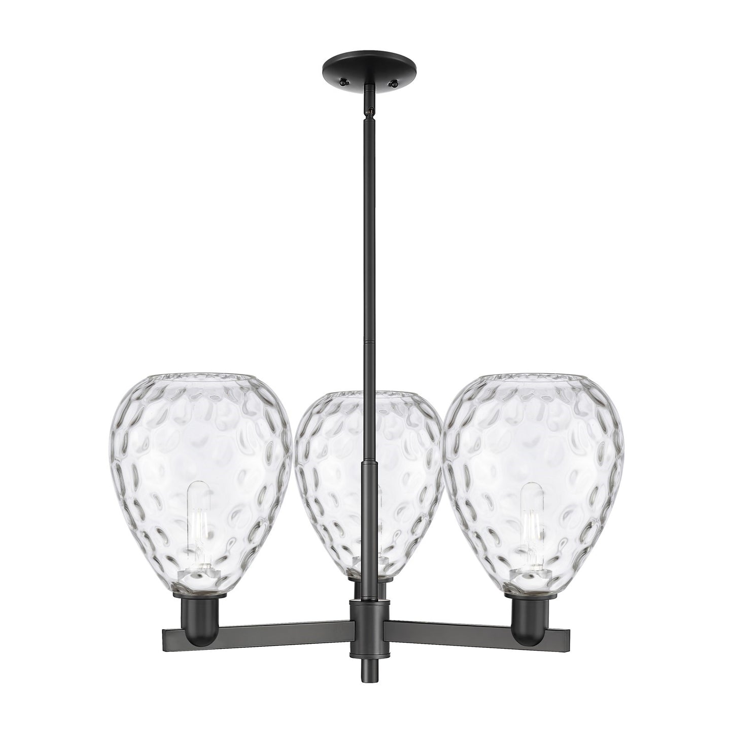 Innovations Waverly 30in 3-Light Pendant | Industrial Matte Black Steel and Clear Glass | Kitchen Island & Dining Room | 29.75 x | Model 716-3CR-BK-G372