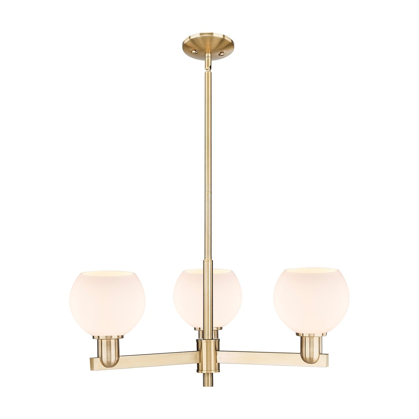 Innovations Athens 28in 3-Light Pendant | Industrial Champagne Bronze Steel and Matte White Glass | Kitchen Island & Dining Room | Model 716-3CR-CB-G121-6