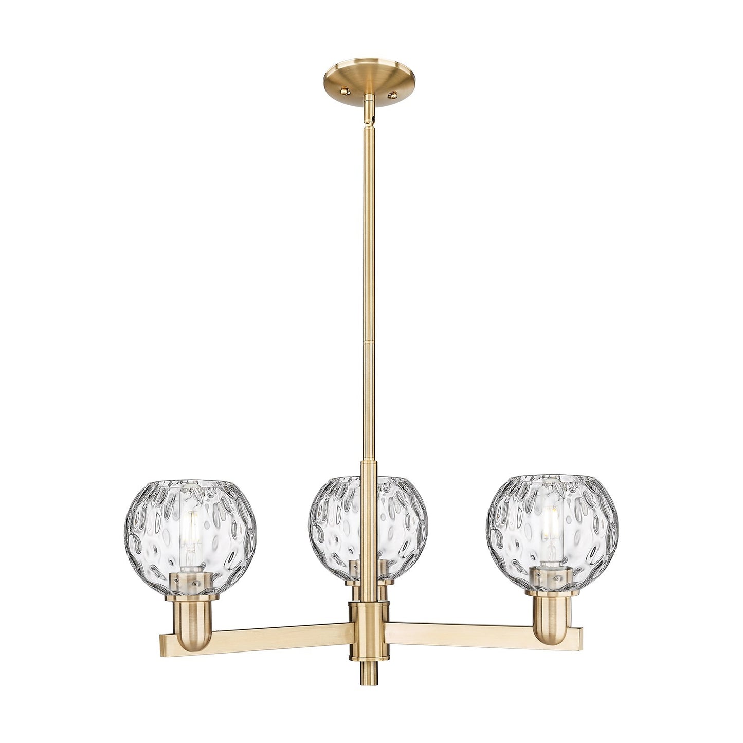 Innovations Athens 28in 3-Light Pendant | Industrial Champagne Bronze Steel and Clear Water Glass | Kitchen Island & Dining | Model 716-3CR-CB-G1215-6