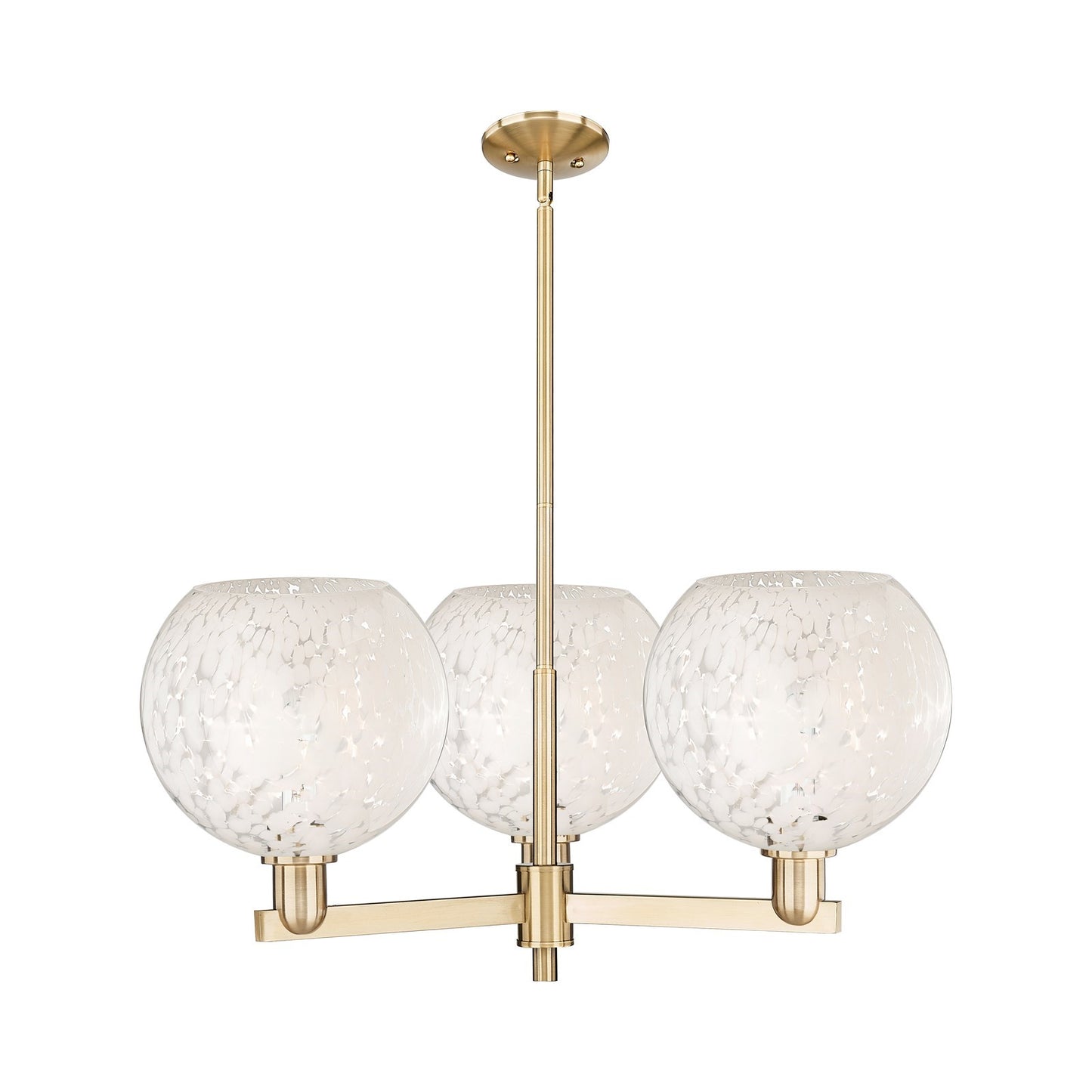 Innovations Arcadia 32in 3-Light Pendant | Industrial Champagne Bronze Steel and White Mouchette Glass | Kitchen Island & | Model 716-3CR-CB-G1216-10WM