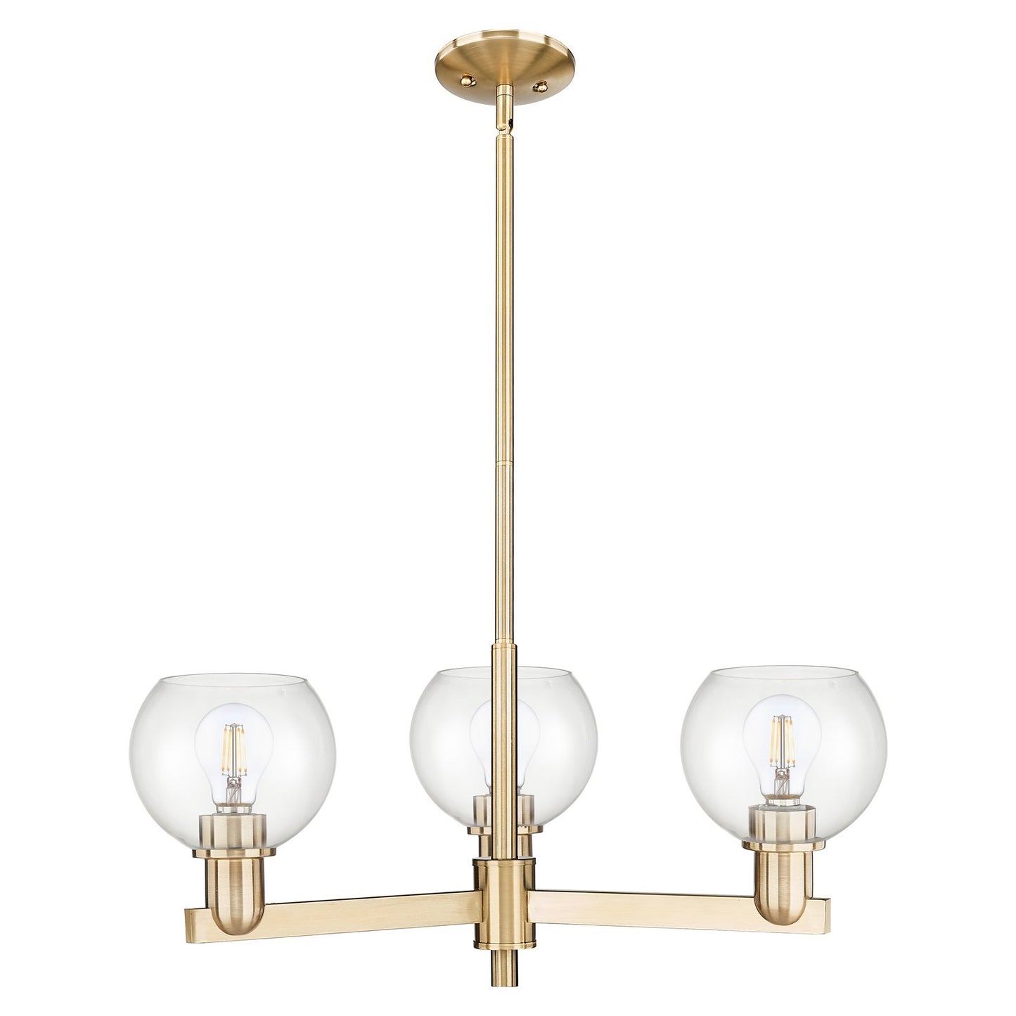 Innovations Athens 28in 3-Light Pendant | Industrial Champagne Bronze Steel and Clear Glass | Kitchen Island & Dining Room | Model 716-3CR-CB-G122-6