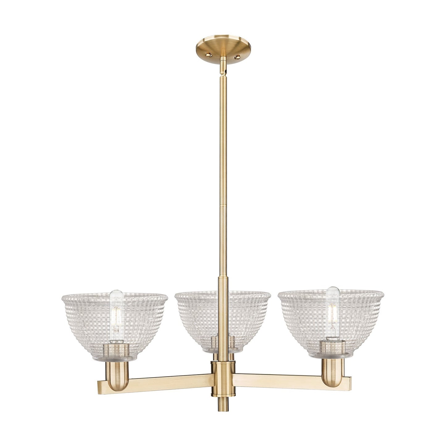 Innovations Arietta 30in 3-Light Pendant | Industrial Champagne Bronze Steel and Clear Glass | Kitchen Island & Dining Room | Model 716-3CR-CB-G422