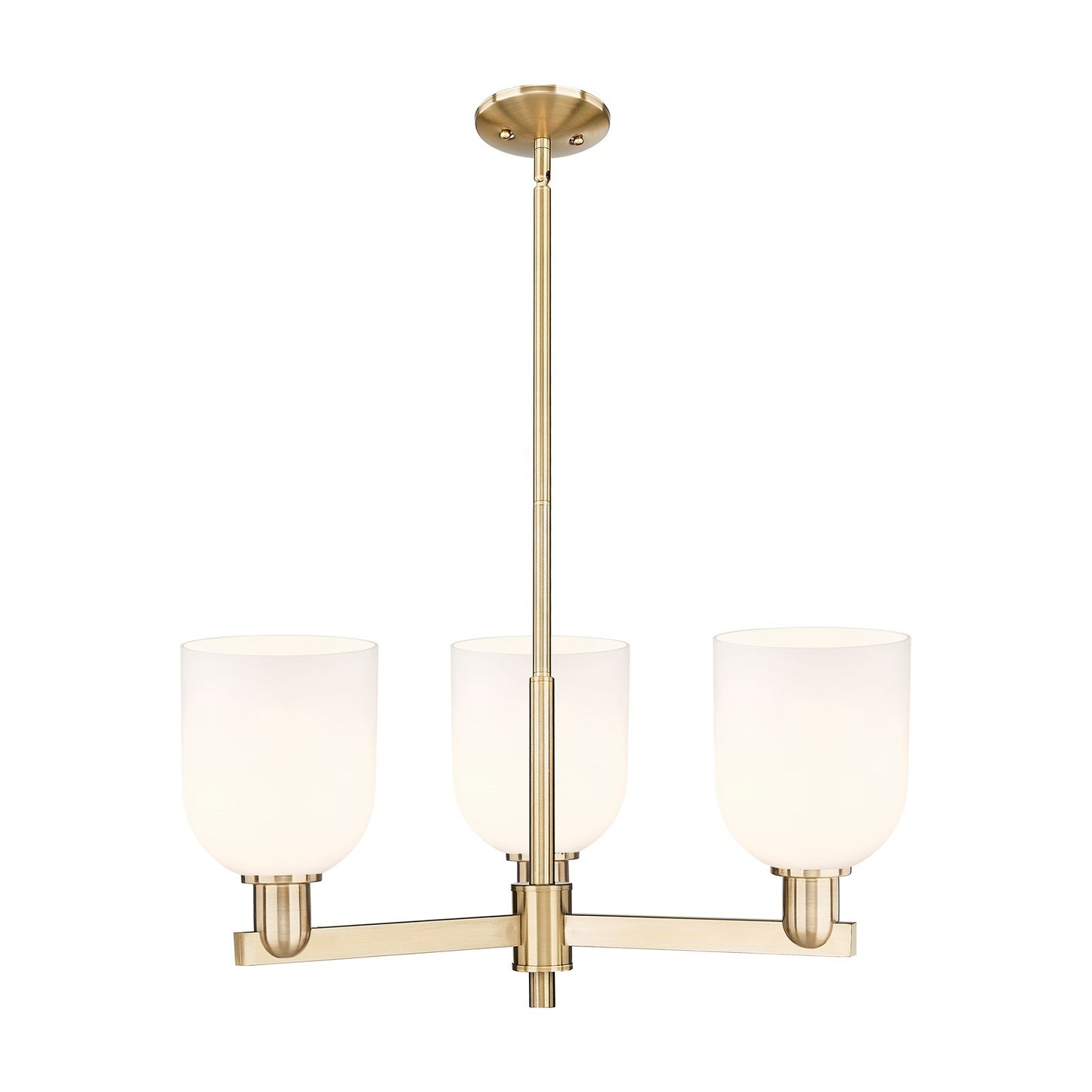 Innovations Bella 27in 3-Light Pendant | Industrial Champagne Bronze Steel and White Glass | Kitchen Island & Dining Room | Model 716-3CR-CB-G558-6GWH