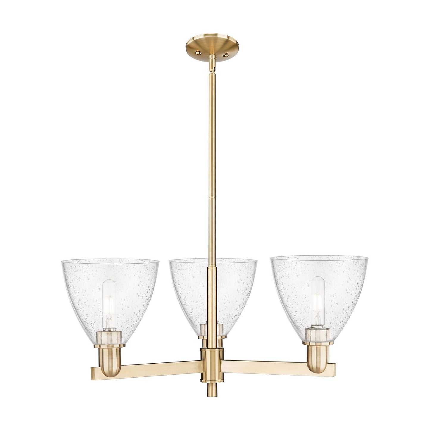 Innovations Bristol 29in 3-Light Pendant | Industrial Champagne Bronze Steel and Seedy Glass | Kitchen Island & Dining Room | Model 716-3CR-CB-GBD-754
