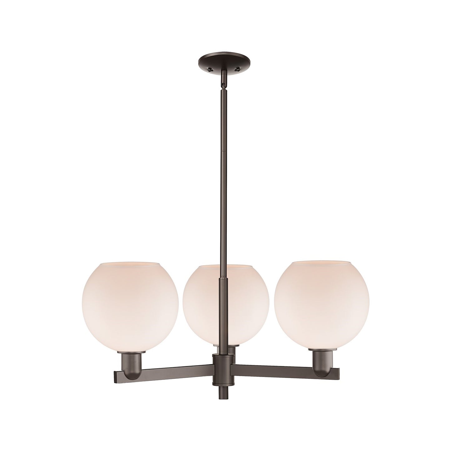Innovations Athens 30in 3-Light Pendant | Industrial Oil Rubbed Bronze Steel and Matte White Glass | Kitchen Island & Dining | Model 716-3CR-OB-G121-8
