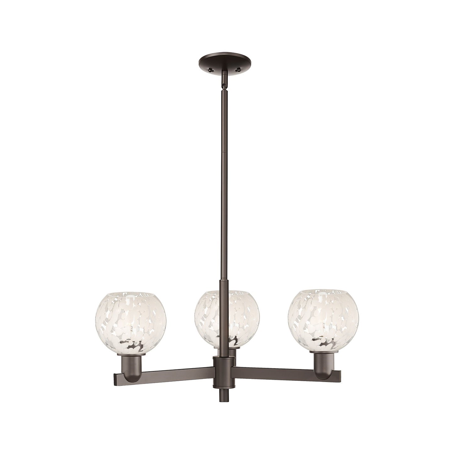 Innovations Lighting Arcadia 28in 3-Light Pendant | Industrial Oil Rubbed Bronze Steel and White Mouchette Glass | Kitchen | Model 716-3CR-OB-G1216-6WM