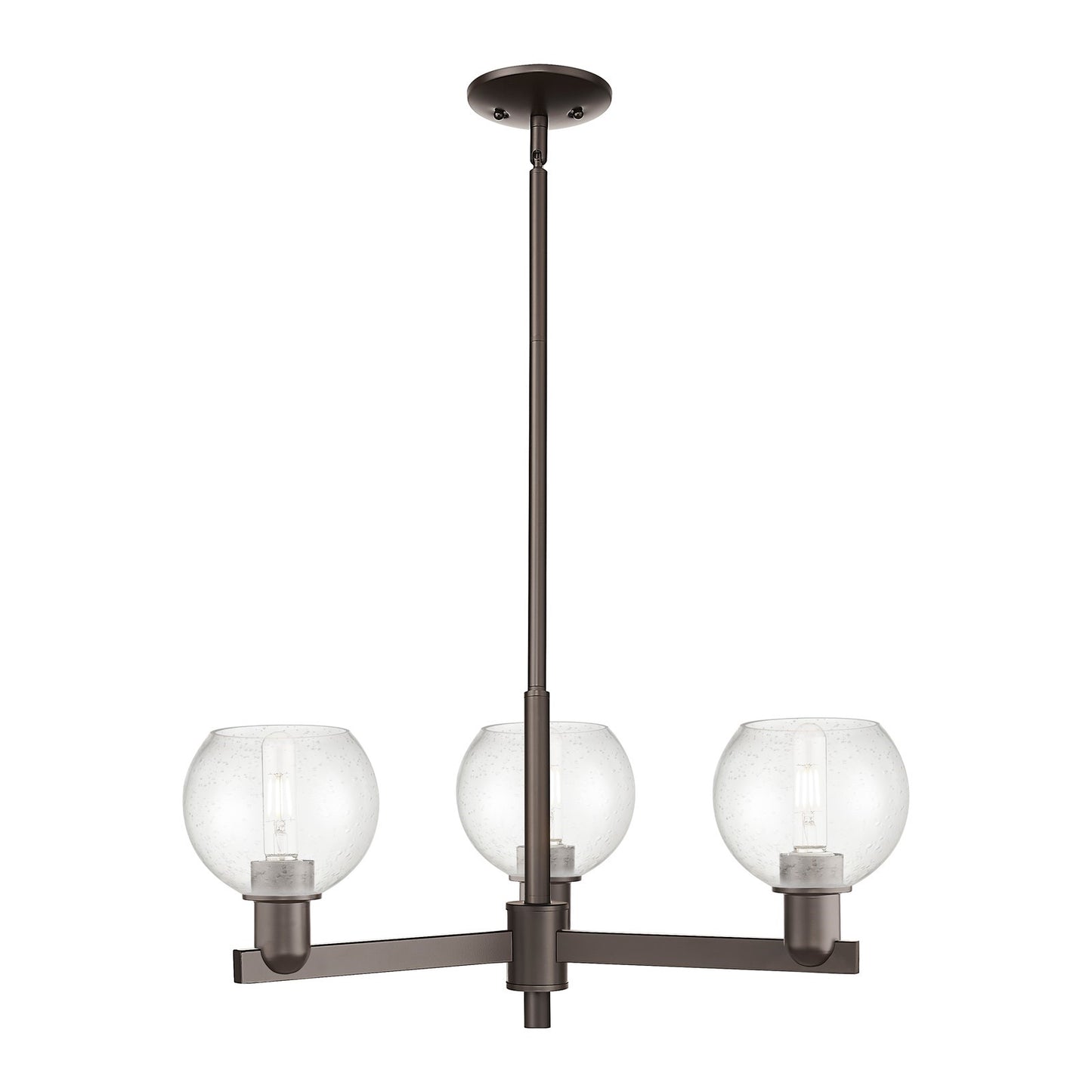 Innovations Athens 28in 3-Light Pendant | Industrial Oil Rubbed Bronze Steel and Seedy Glass | Kitchen Island & Dining Room | Model 716-3CR-OB-G124-6