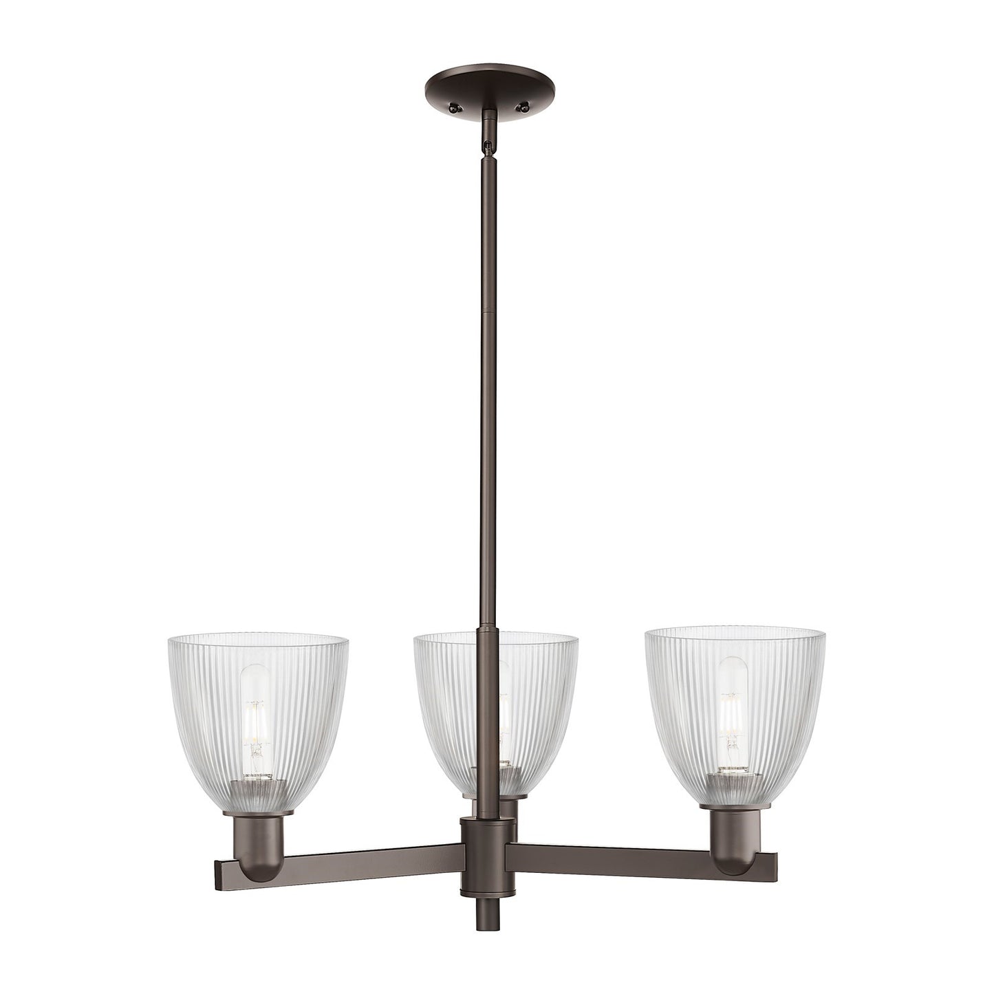 Innovations Castile 28in 3-Light Pendant | Industrial Oil Rubbed Bronze Steel and Clear Glass | Kitchen Island & Dining Room | Model 716-3CR-OB-G382