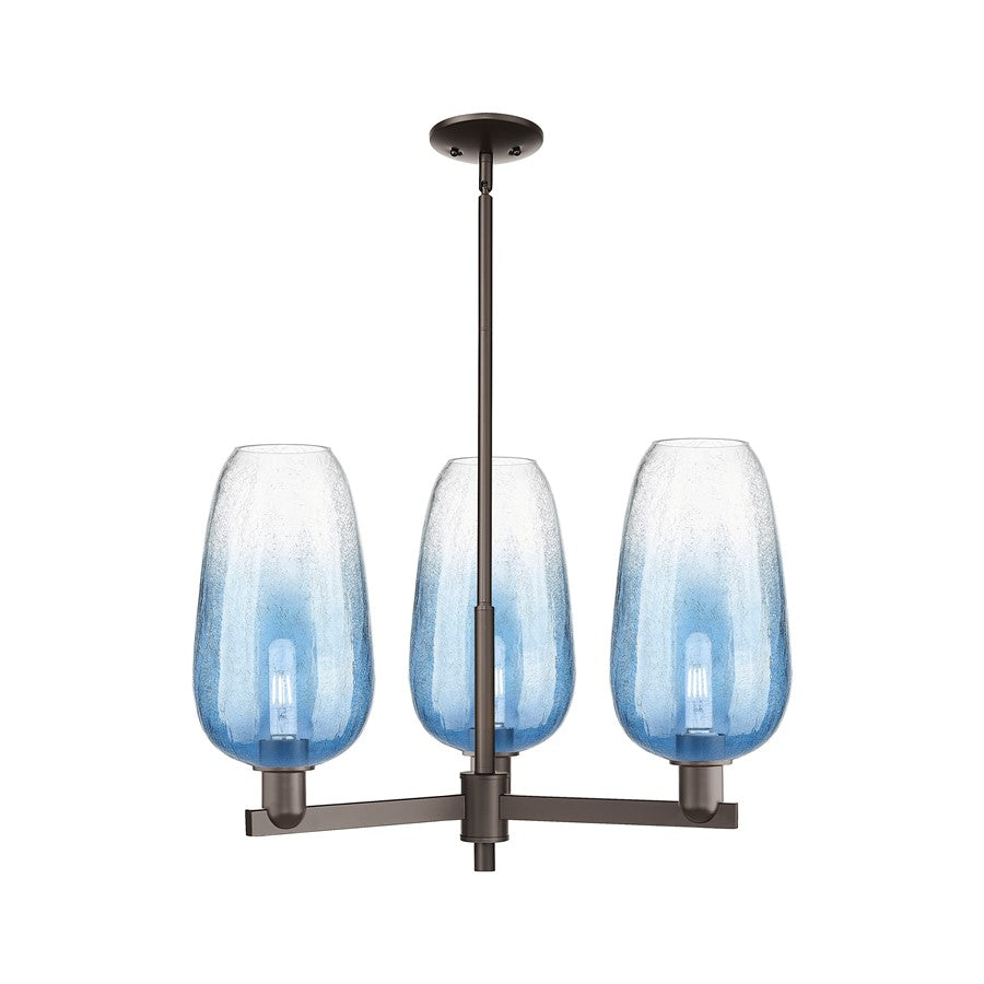 Innovations BH Flute 3Lt 18" Stem Chandelier, OB/SB - 716-3CR-OB-G484-7SB