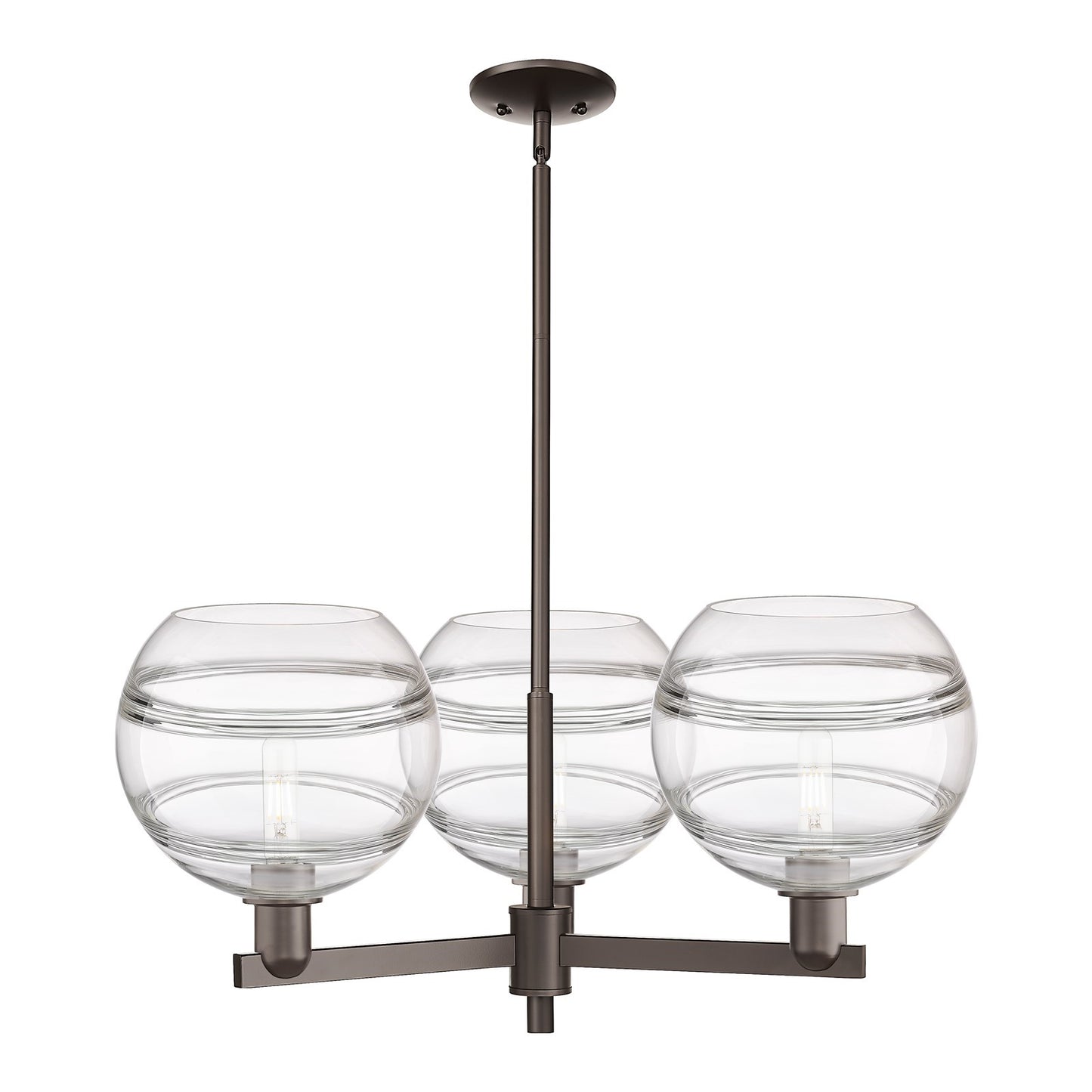 Innovations Rochester 32in 3-Light Pendant | Industrial Oil Rubbed Bronze Steel and Clear Glass | Kitchen Island & Dining | Model 716-3CR-OB-G556-10CL