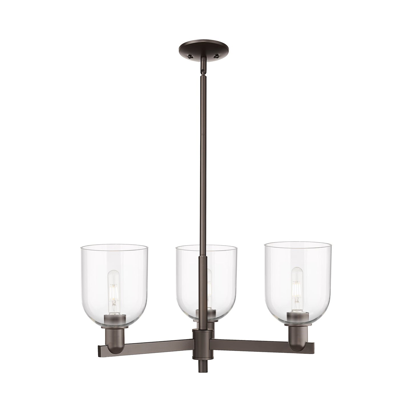 Innovations Bella 27in 3-Light Pendant | Industrial Oil Rubbed Bronze Steel and Clear Glass | Kitchen Island & Dining Room | Model 716-3CR-OB-G558-6CL