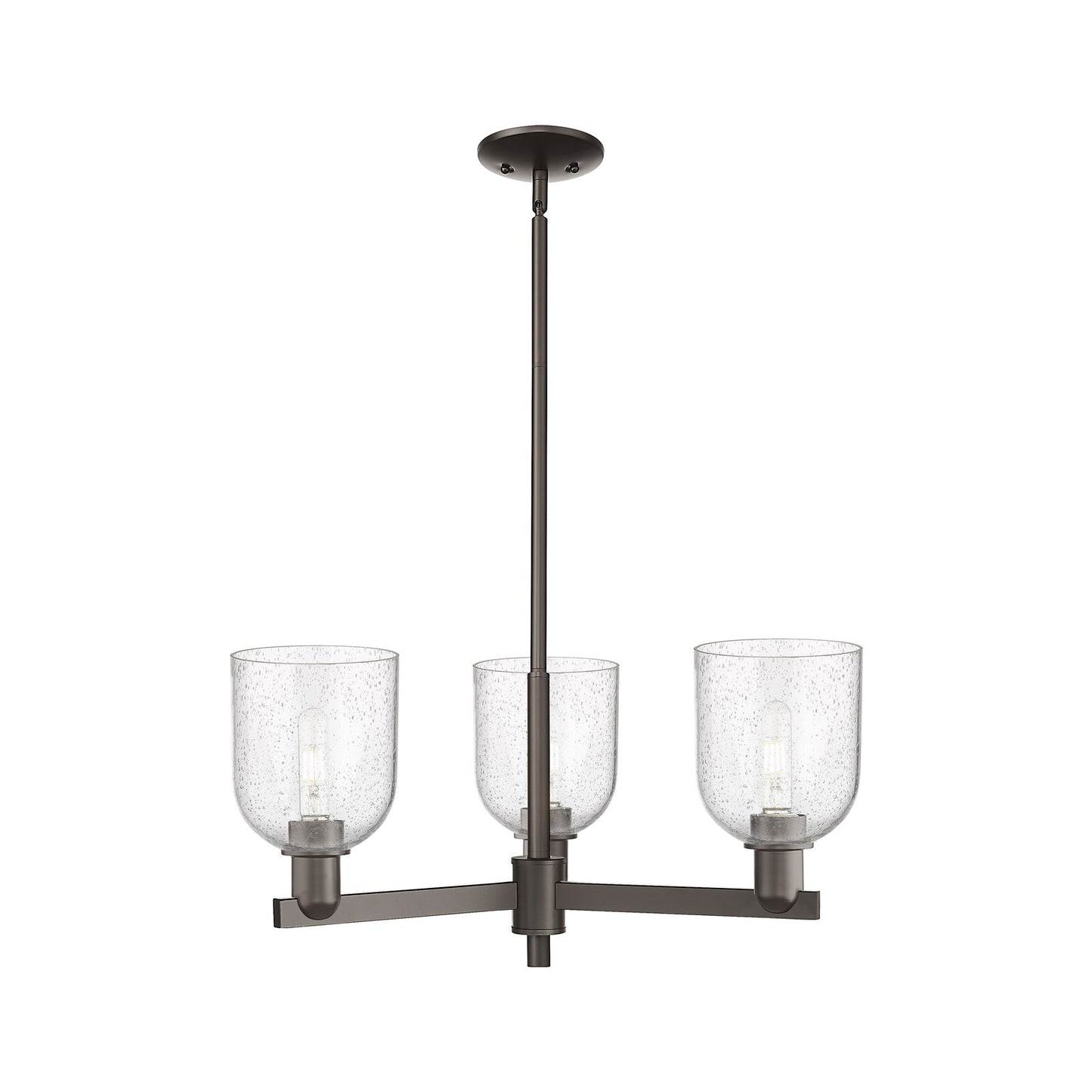 Innovations Bella 27in 3-Light Pendant | Industrial Oil Rubbed Bronze Steel and Seedy Glass | Kitchen Island & Dining Room | Model 716-3CR-OB-G558-6SDY