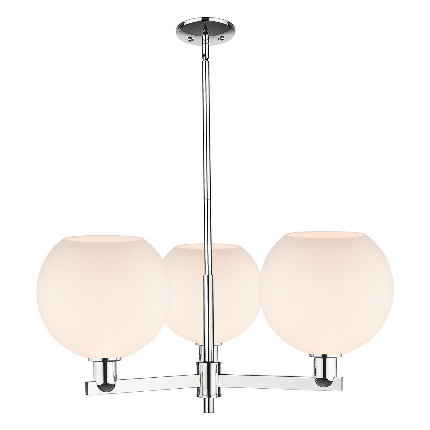 Innovations Athens 32in 3-Light Pendant | Industrial Polished Chrome and Matte White Glass | Kitchen Island & Dining Room | Model 716-3CR-PC-G121-10