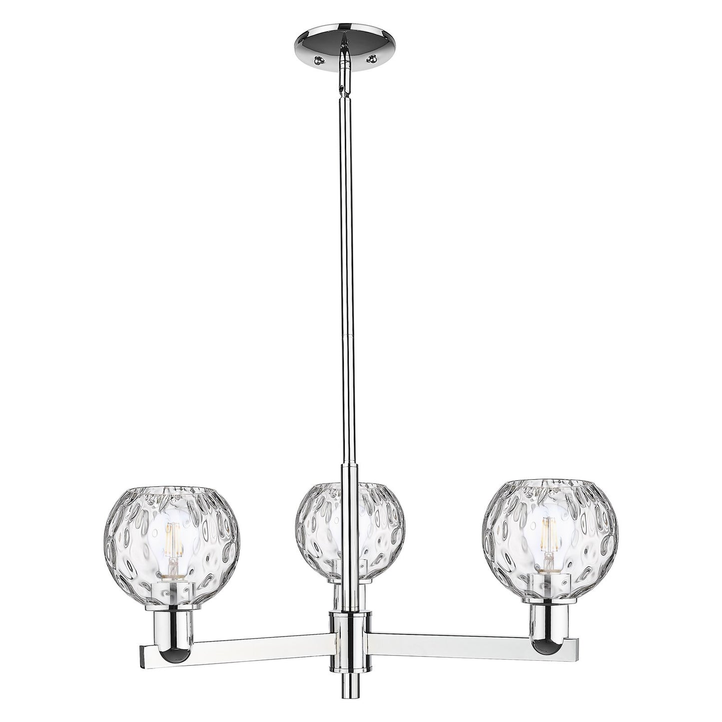 Innovations Athens Water Glass 28in 3-Light Pendant | Industrial Polished Chrome and Clear Glass | Kitchen Island & Dining Room | Model 716-3CR-PC-G1215-6
