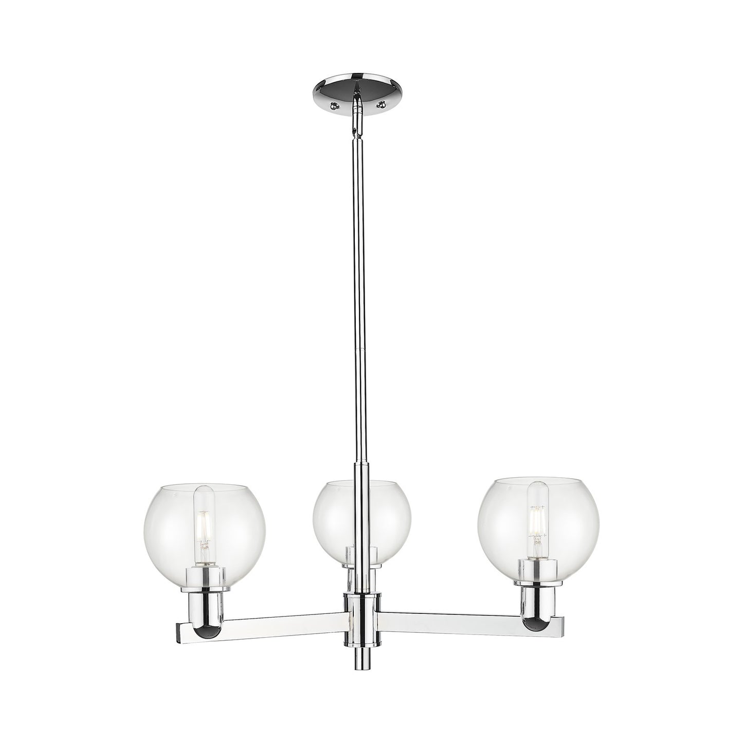Innovations Athens 28in 3-Light Pendant | Industrial Polished Chrome Steel and Clear Glass | Kitchen Island & Dining Room | Model 716-3CR-PC-G122-6