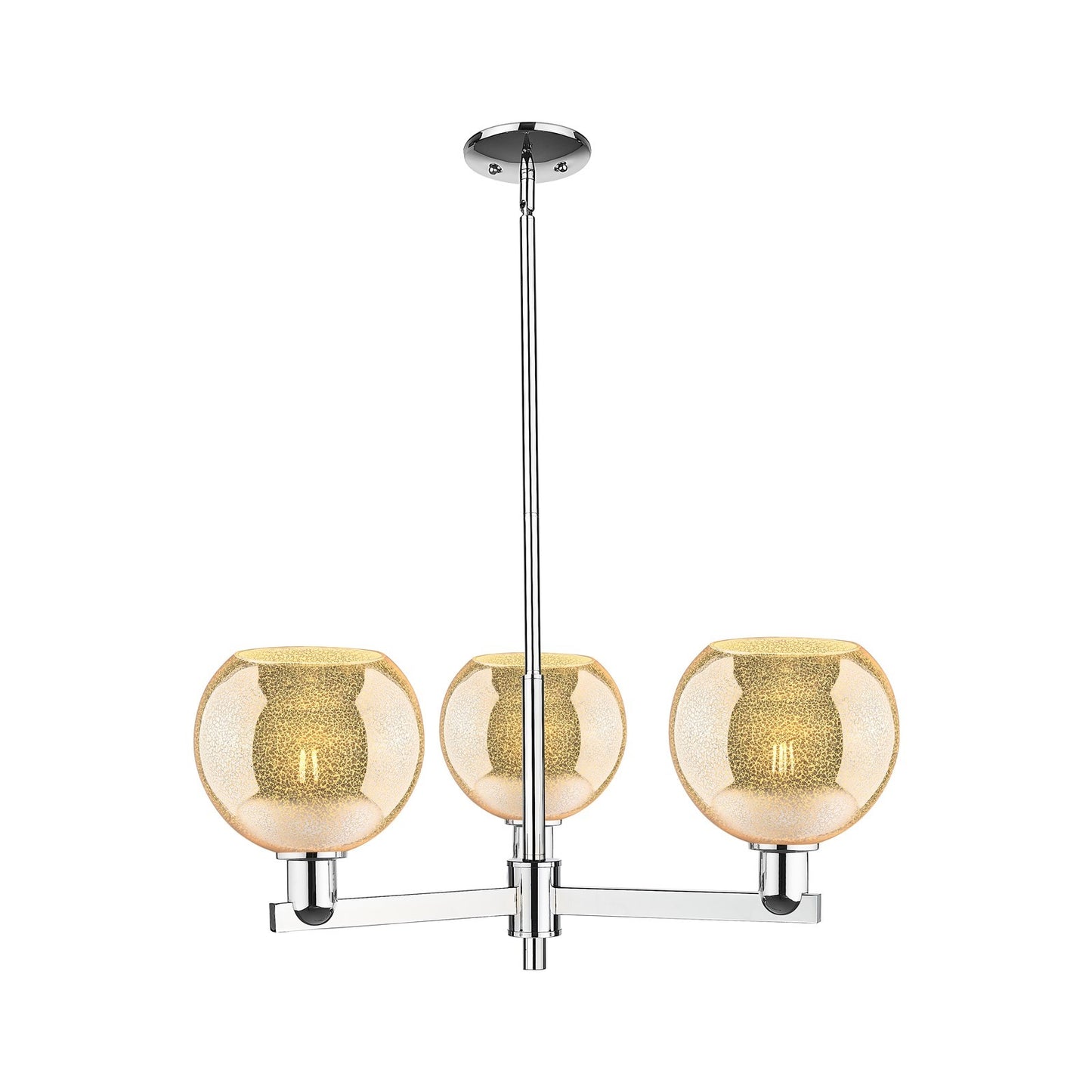 Innovations Athens 30in 3-Light Pendant | Industrial Polished Chrome Steel and Mercury Glass | Kitchen Island & Dining Room | Model 716-3CR-PC-G128-8
