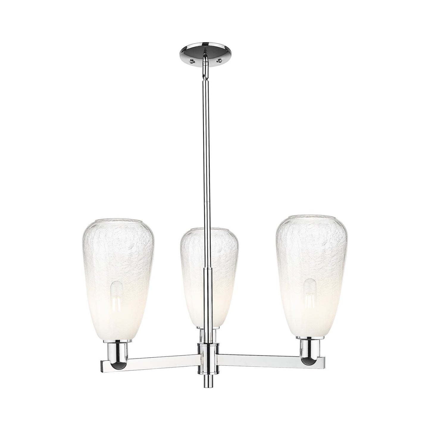 Innovations Brookhaven Almond 28in 3-Light Pendant | Industrial Polished Chrome and Opal Glass | Kitchen Island & Dining Room | Model 716-3CR-PC-G480-6OP