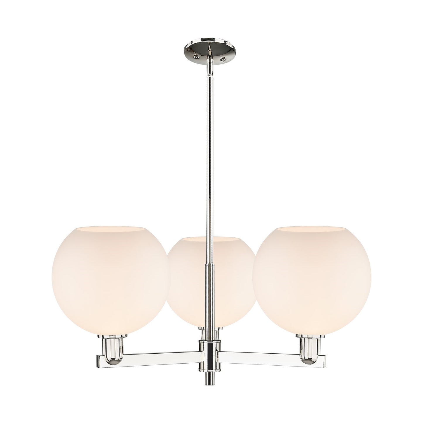 Innovations Athens 32in 3-Light Pendant | Industrial Polished Nickel and Matte White Glass | Kitchen Island & Dining Room | Model 716-3CR-PN-G121-10