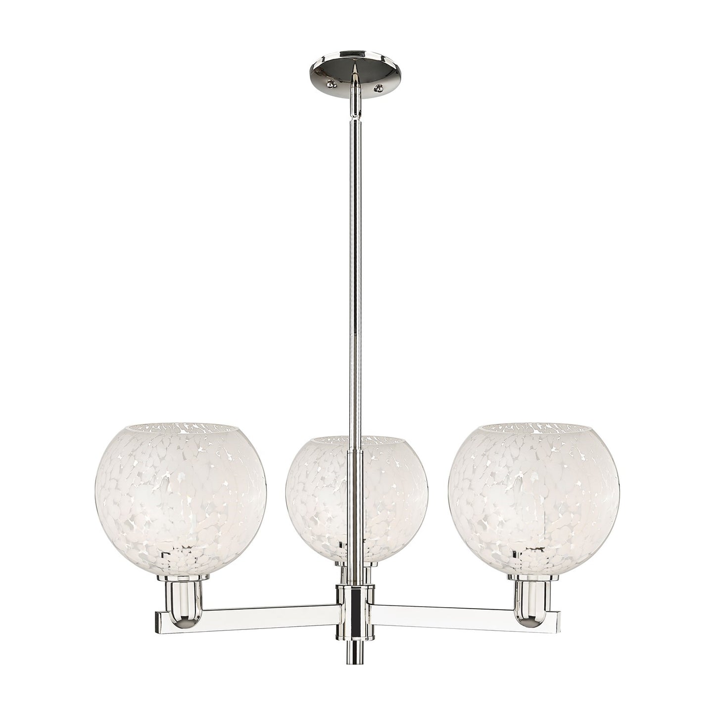 Innovations Lighting Arcadia 30in 3-Light Pendant | Industrial Polished Nickel and White Mouchette Glass | Kitchen Island & | Model 716-3CR-PN-G1216-8WM