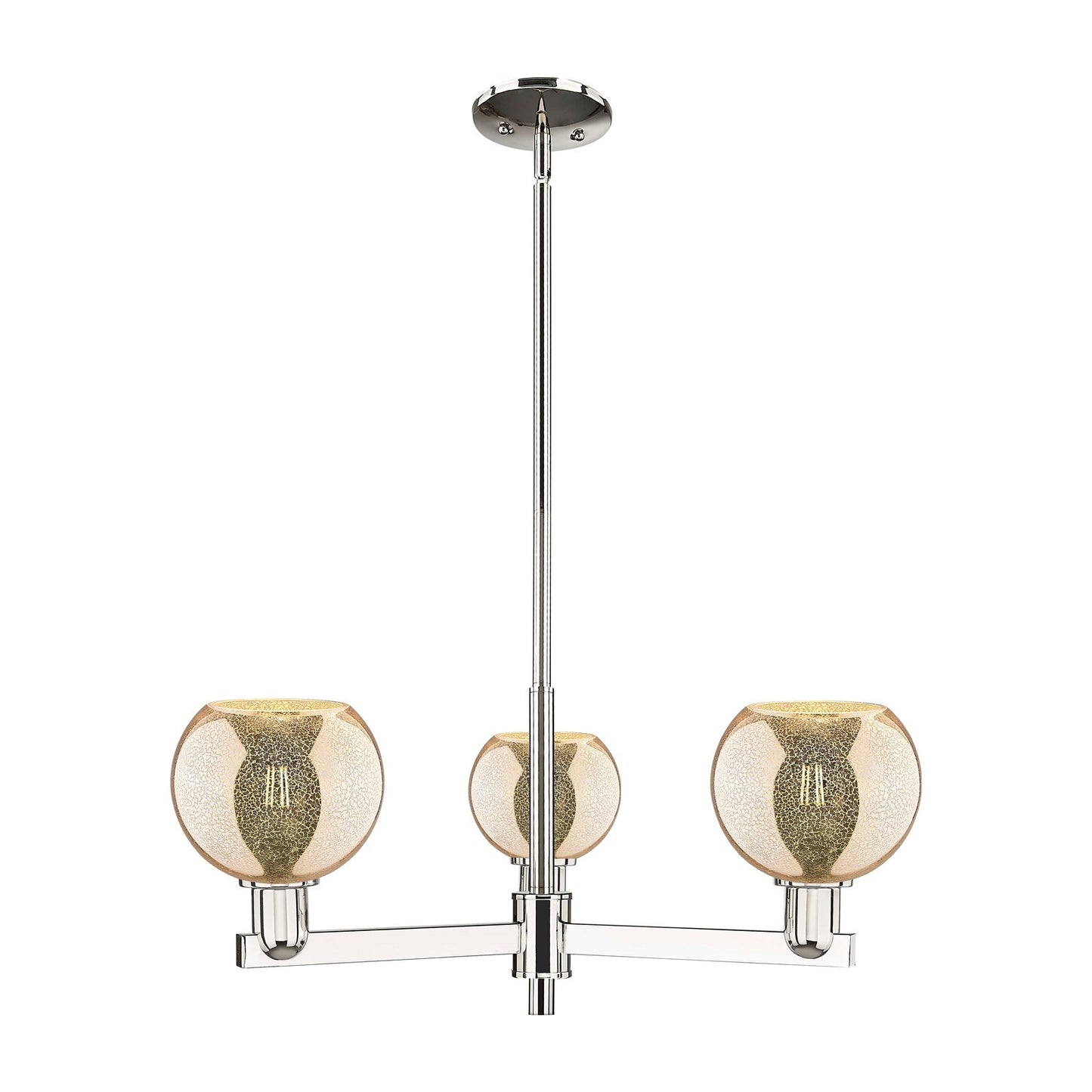Innovations Athens 28in 3-Light Pendant | Industrial Polished Nickel Steel and Mercury Glass | Kitchen Island & Dining Room | Model 716-3CR-PN-G128-6