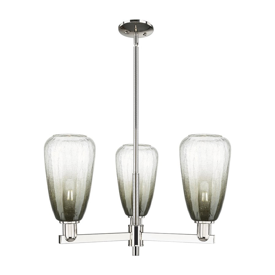 Innovations BH Almond 3Lt 18" Stem Chandelier, PN/SL - 716-3CR-PN-G480-6SL