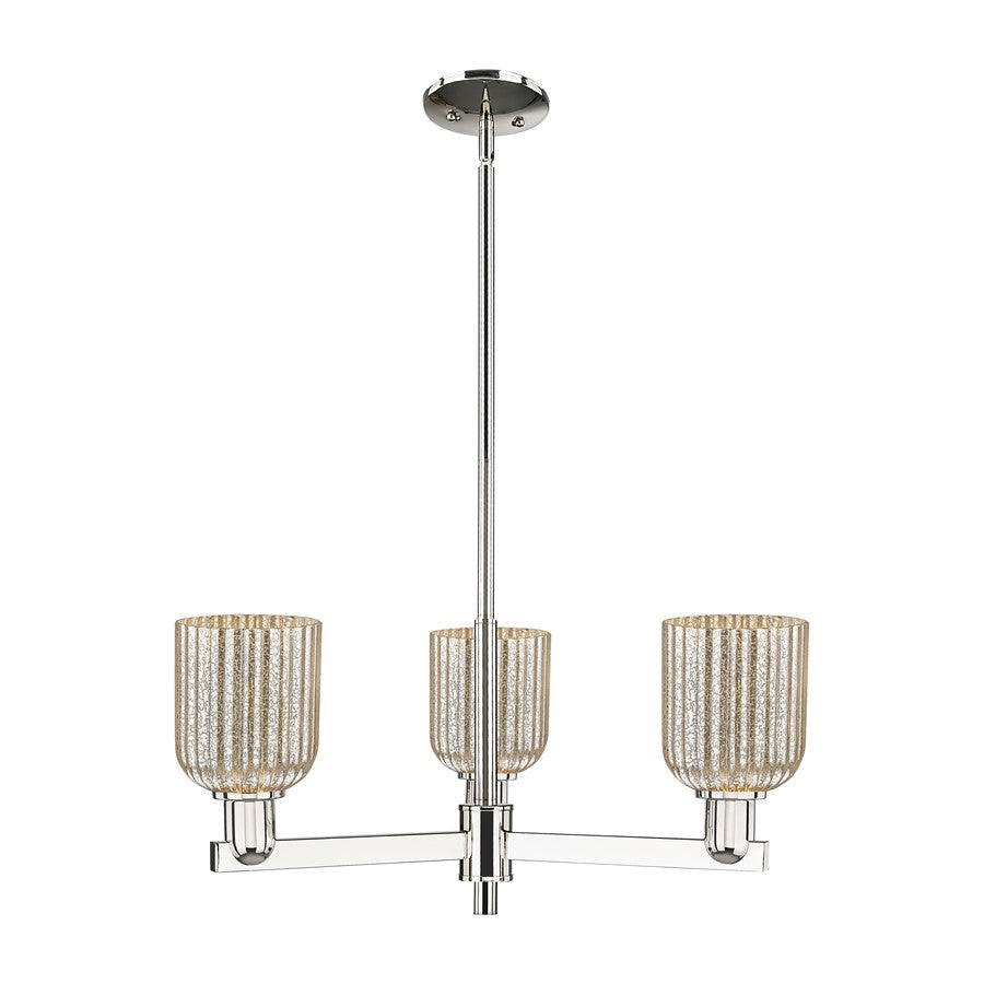 Innovations Bridal Veil 3Lt 18" Chandelier, Polished Nickel/Mercury