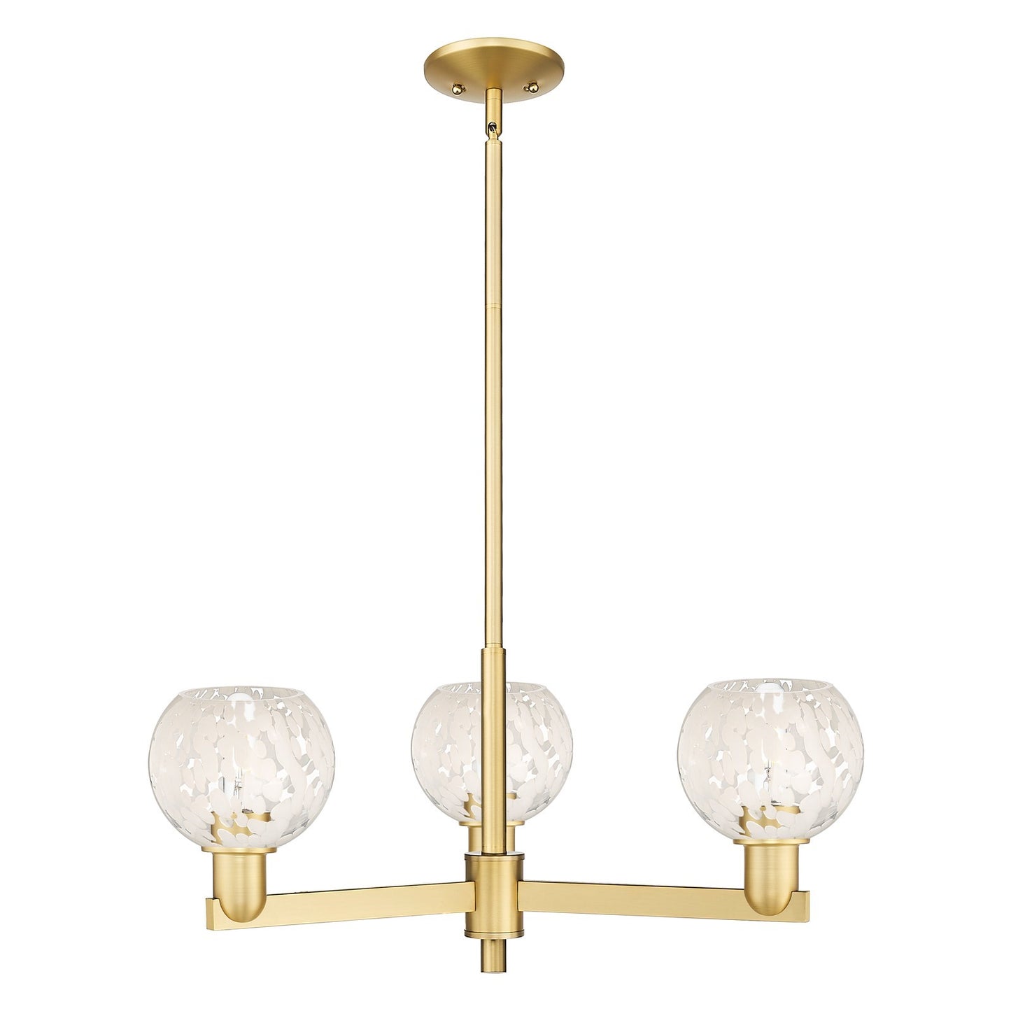 Innovations Lighting White Mouchette 28in 3-Light Pendant | Industrial Satin Gold Steel and Cast Brass with White Glass | Model 716-3CR-SG-G1216-6WM