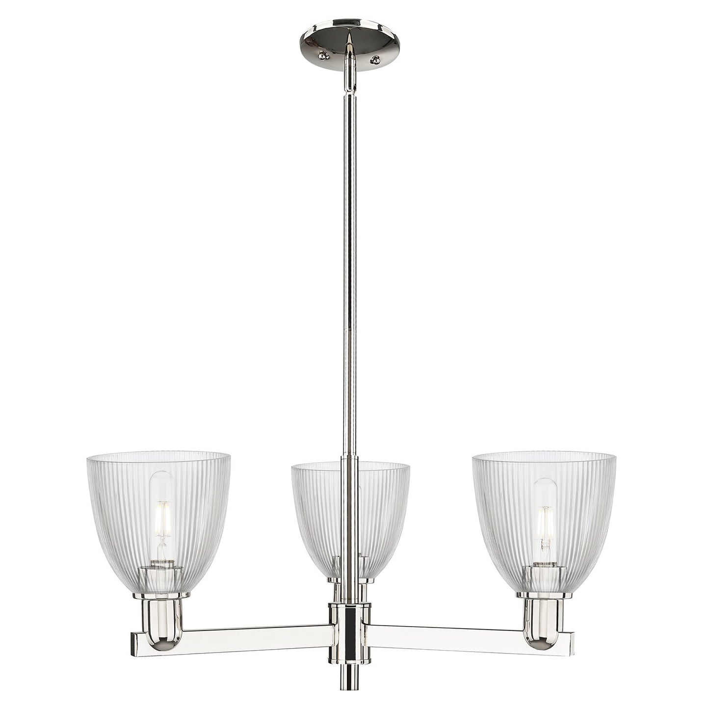 Innovations Castile 28in 3-Light Pendant | Industrial Satin Nickel Steel and Clear Glass | Kitchen Island & Dining Room | 27.75 x | Model 716-3CR-SN-G382