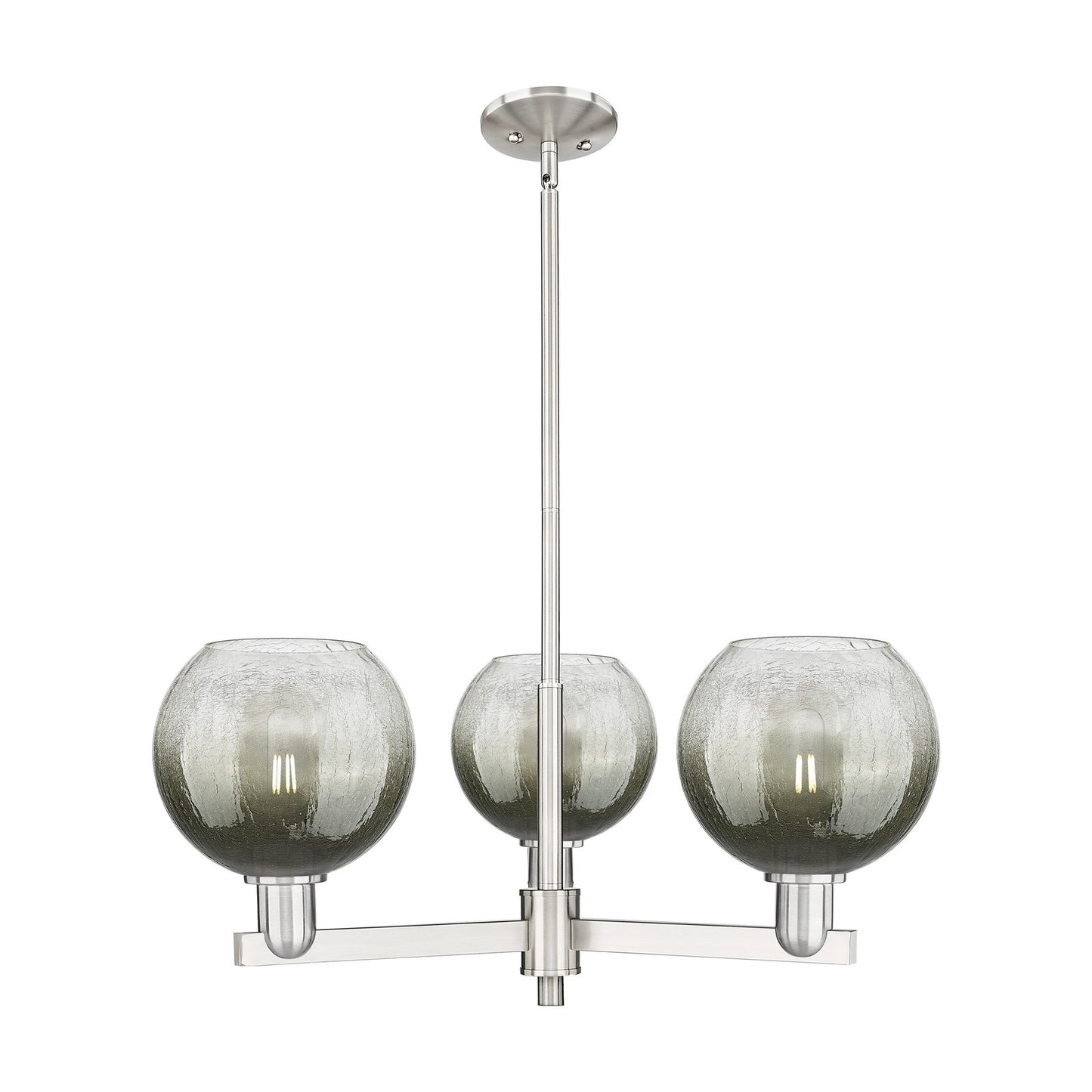 Innovations Brookhaven Globe 30in 3-Light Pendant | Industrial Satin Nickel Steel and Slate Glass | Kitchen Island & Dining | Model 716-3CR-SN-G483-8SL