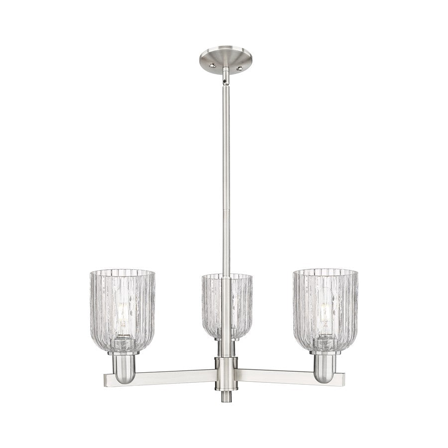 Innovations Bridal Veil 3Lt 18" Chandelier, SN/Seed - 716-3CR-SN-G559-5SDY