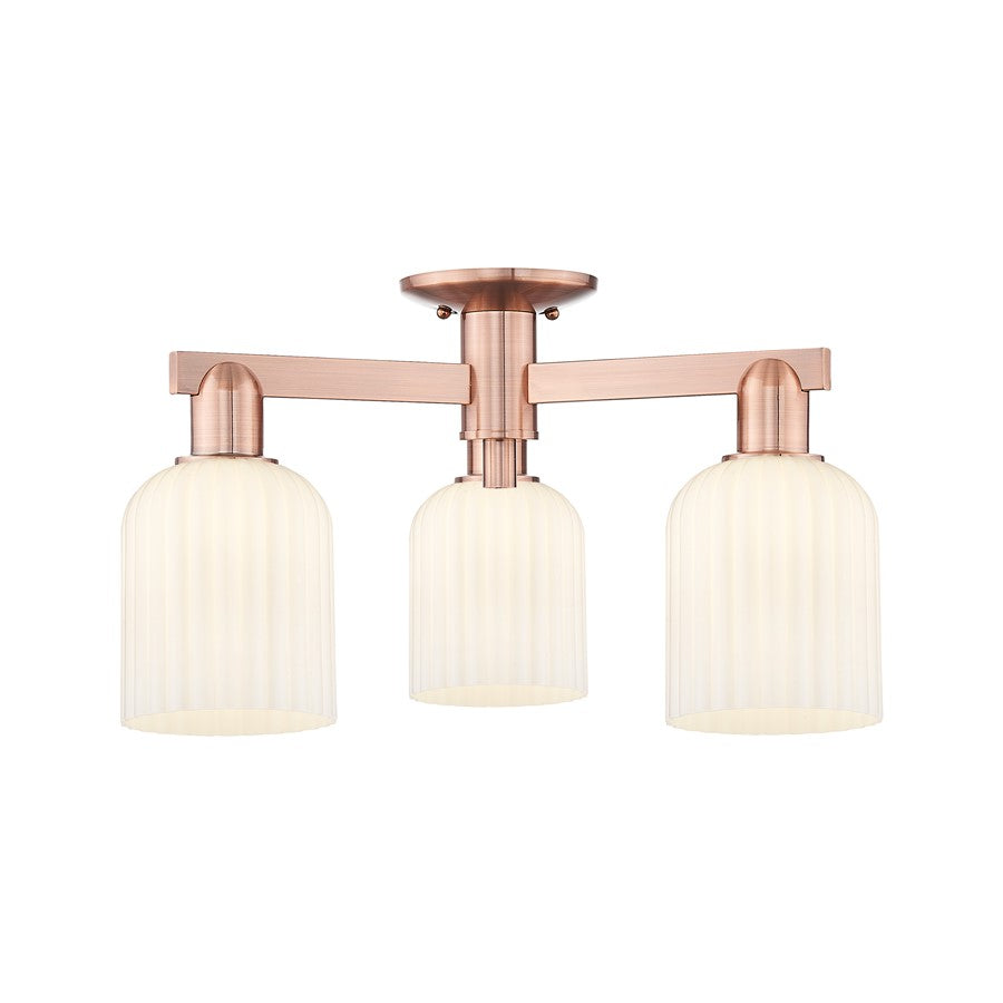 Innovations Bridal Veil 3Lt 23" Semi-Flush, CP/Gloss White - 716-3F-AC-G559-5GWH