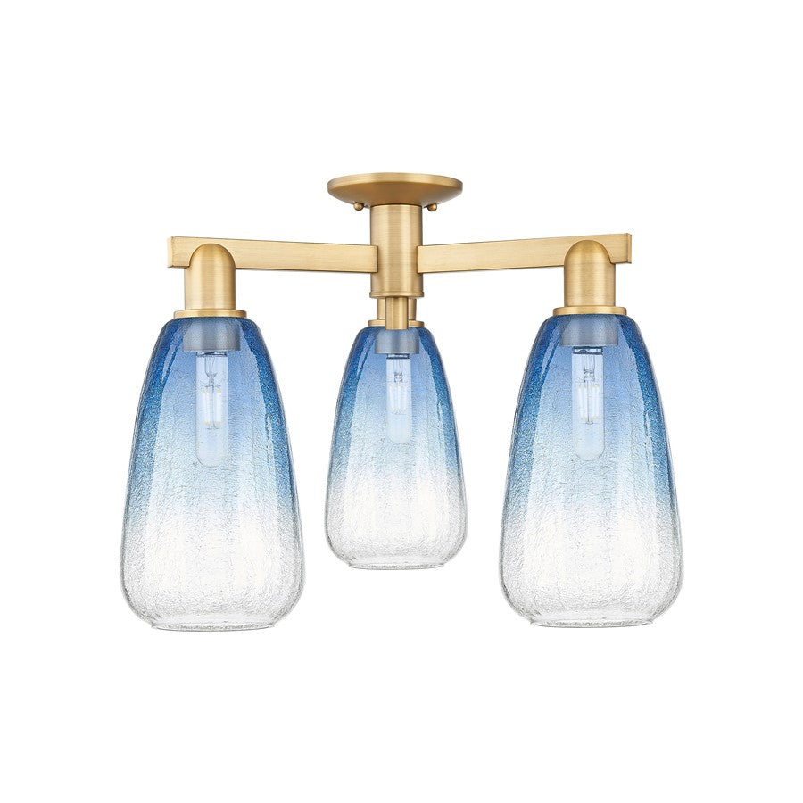 Innovations Brookhaven Almond 3Lt 24" Semi-Flush, BB/SB - 716-3F-BB-G480-6SB