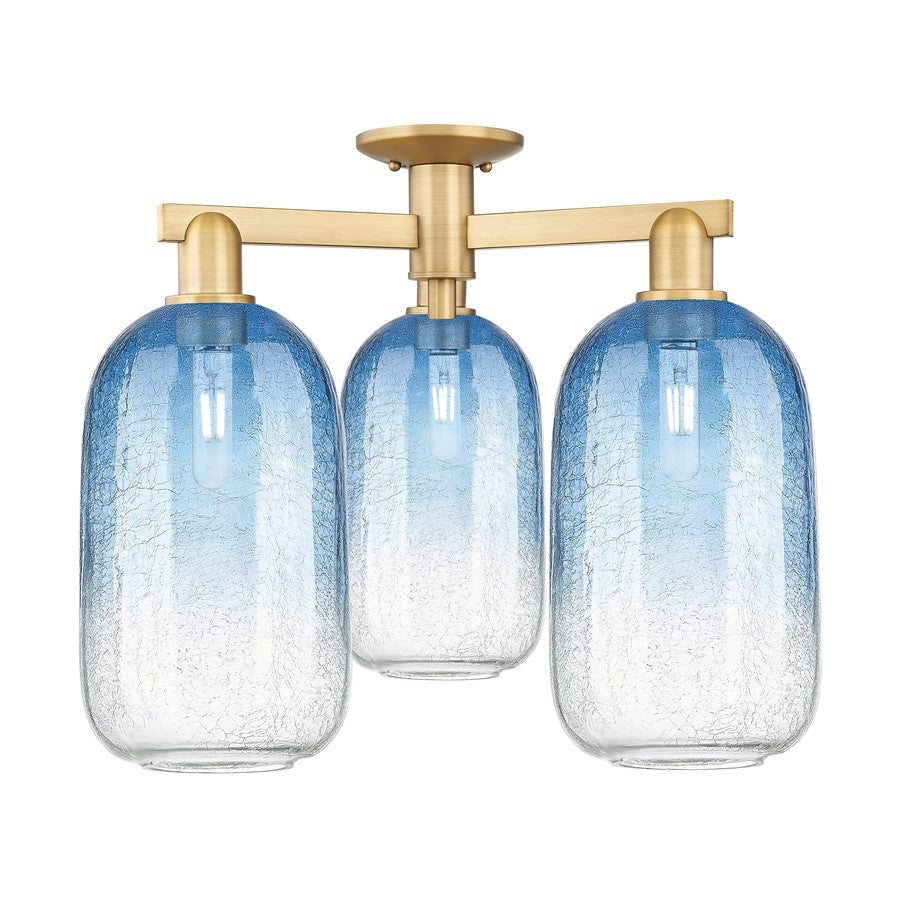 Innovations Brookhaven Cloche 3Lt 25" Semi-Flush, BB/SB - 716-3F-BB-G482-7SB