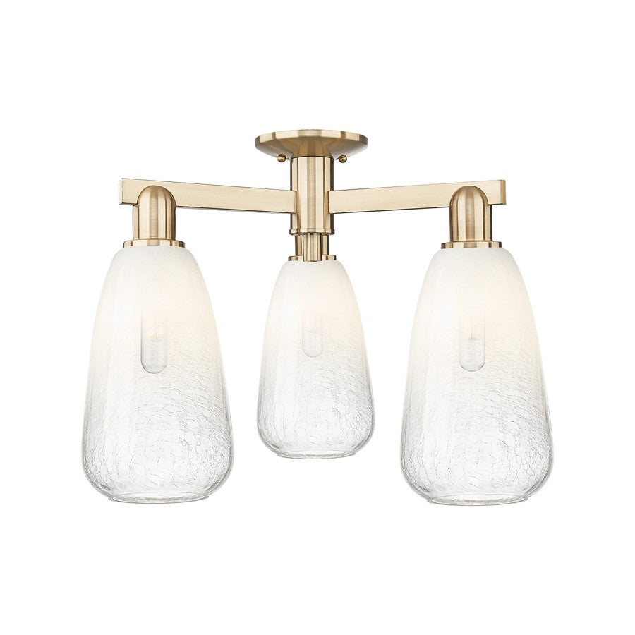 Innovations Brookhaven Almond 3Lt 24" Semi-Flush, CBZ/Opal - 716-3F-CB-G480-6OP