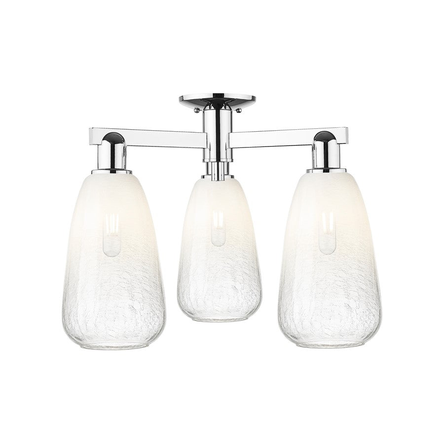 Innovations Brookhaven Almond 3Lt 24" Semi-Flush, CH/OP - 716-3F-PC-G480-6OP