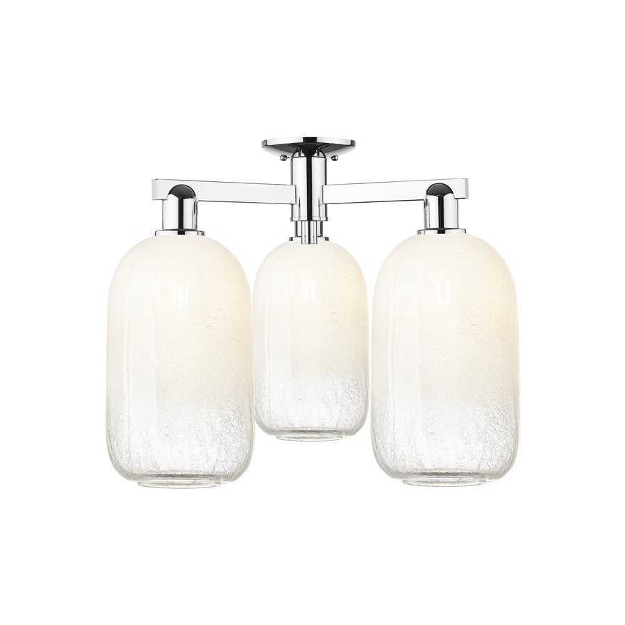 Innovations Brookhaven Cloche 3Lt 25" Semi-Flush, CH/OP - 716-3F-PC-G482-7OP