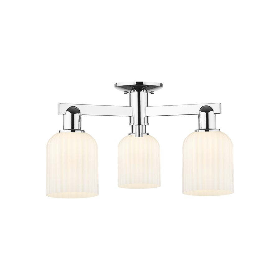 Innovations Bridal Veil 3Lt 23" Semi-Flush, CH/GW - 716-3F-PC-G559-5GWH