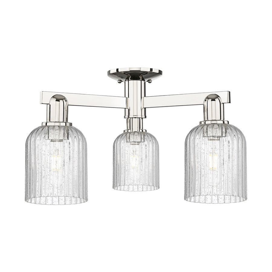 Innovations Bridal Veil 3Lt 23" Semi-Flush, PN/Seed - 716-3F-PN-G559-5SDY