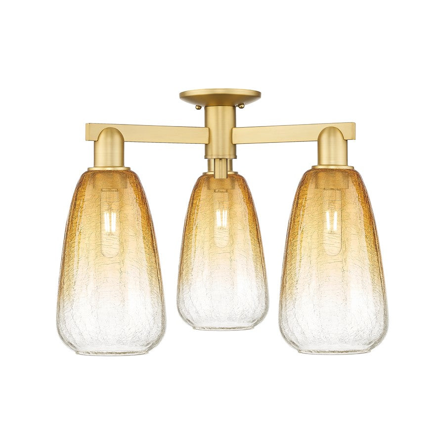 Innovations Brookhaven Almond 3Lt 24" Semi-Flush, GD/AM - 716-3F-SG-G480-6AM