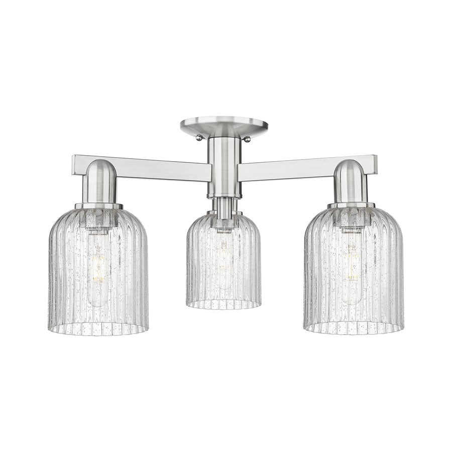 Innovations Bridal Veil 3Lt 23" Semi-Flush, SN/Seed - 716-3F-SN-G559-5SDY