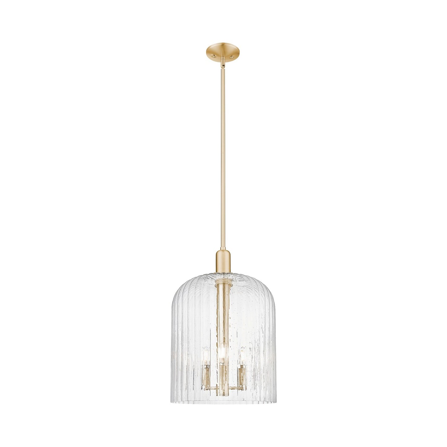 Innovations Bridal Veil 12in 1-Light Mini Pendant | Industrial Champagne Bronze Steel and Seedy Ribbed Glass | Kitchen Island | Model 716-3S-CB-G559-12SDY